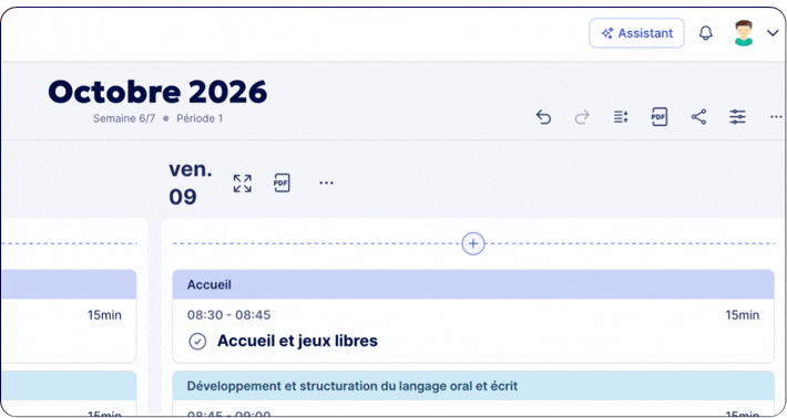 Le bouton Assistant dans l'interface Teetsh, qui ouvre une conversation avec l'Assistant IA