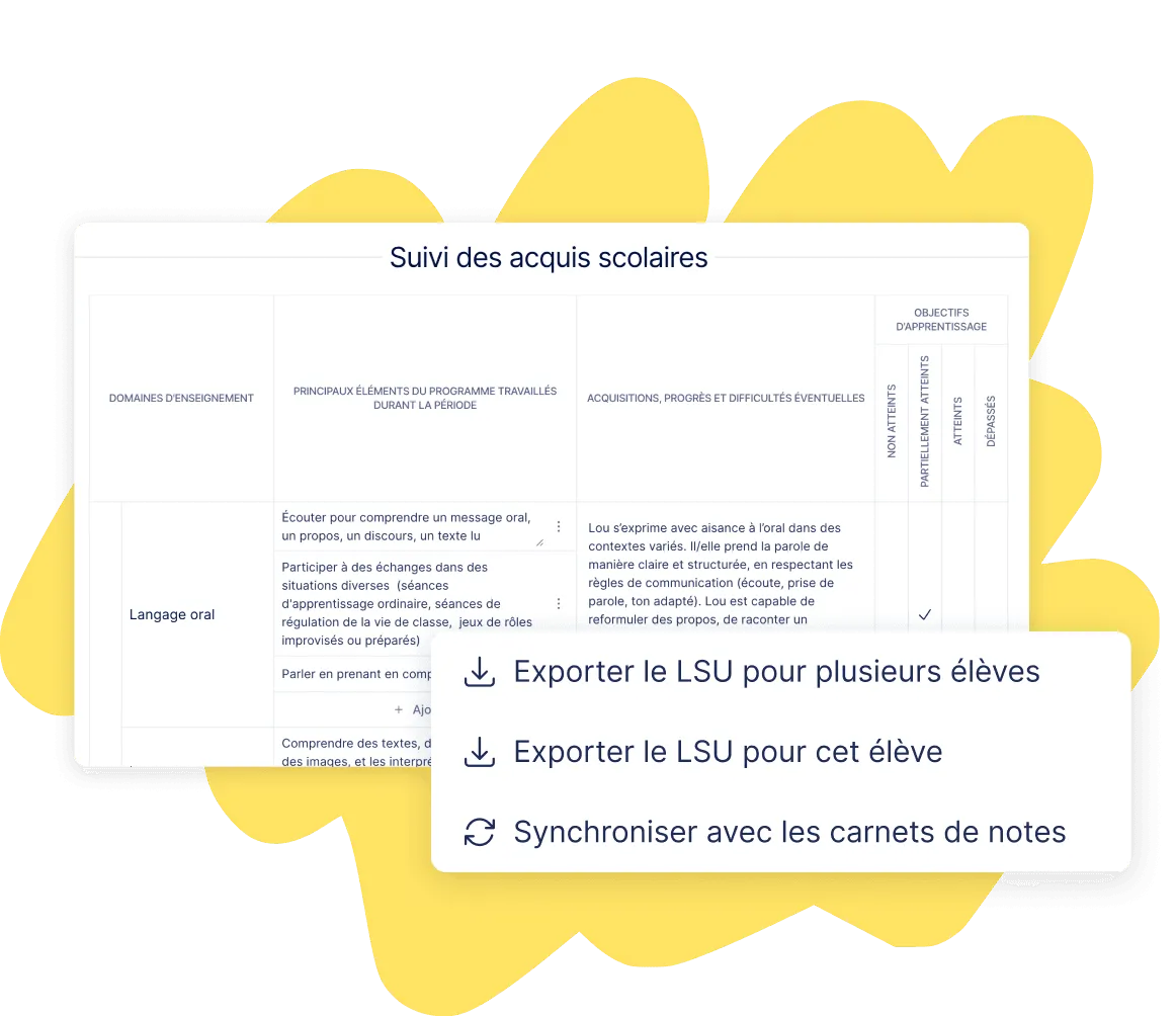 Aperçu - Export LSU - Teetsh