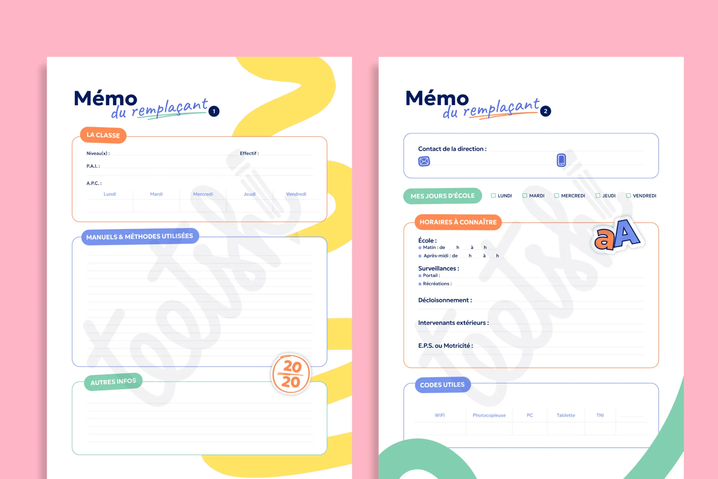 Vue mensuelle et hebdomadaire du planner