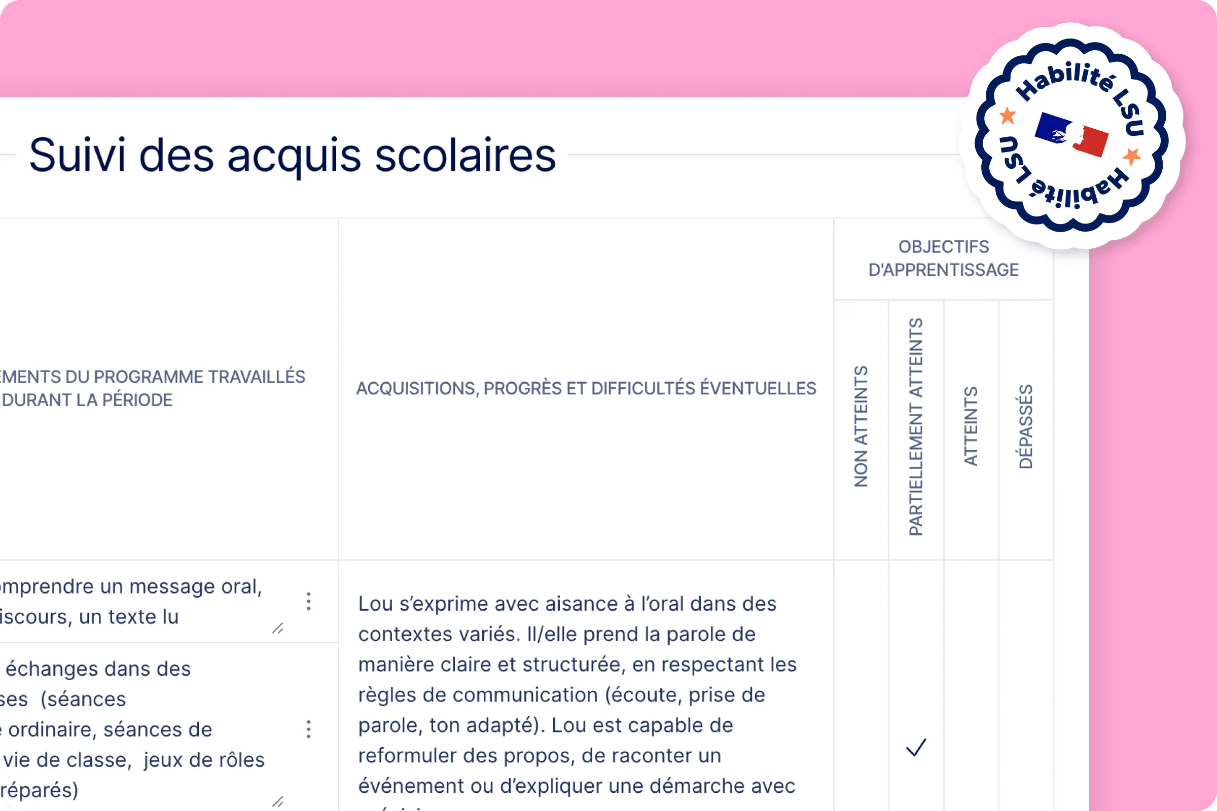 Aperçu - Carnet de Notes - LSU - Teetsh