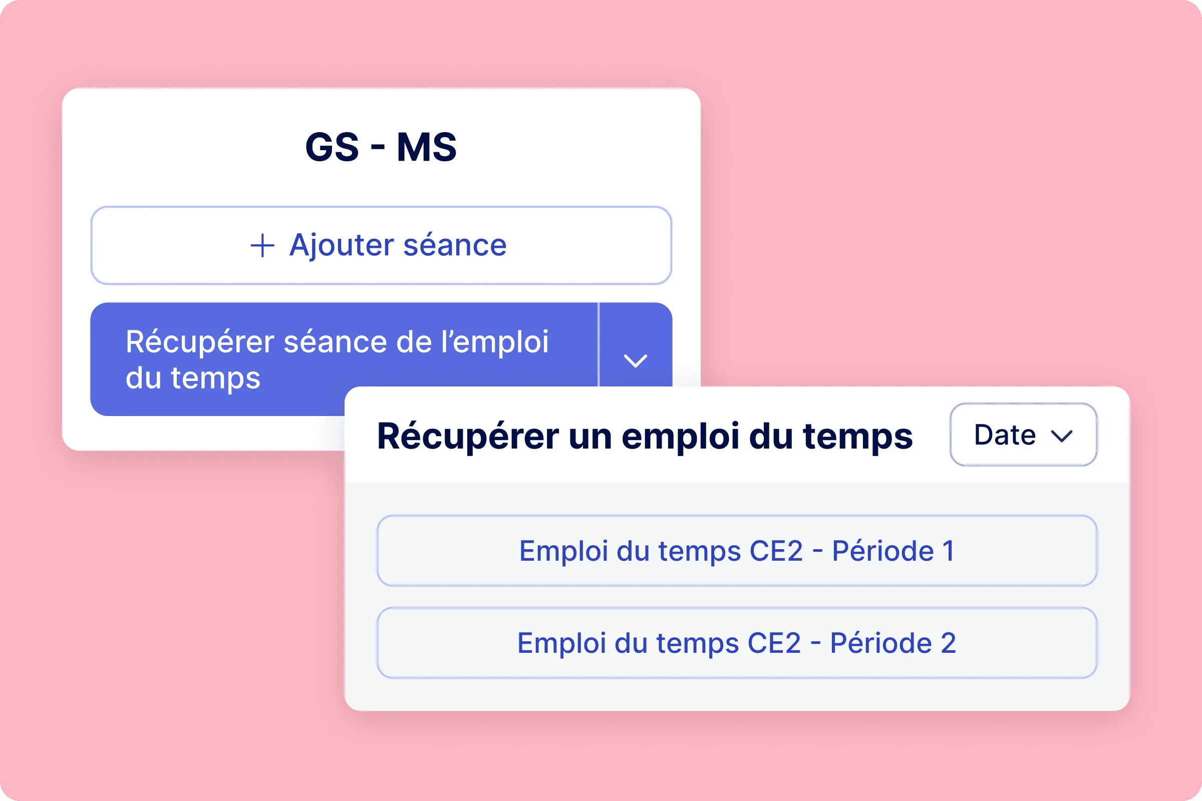 Aperçu Récupérer un emploi du temps dans le Cahier journal