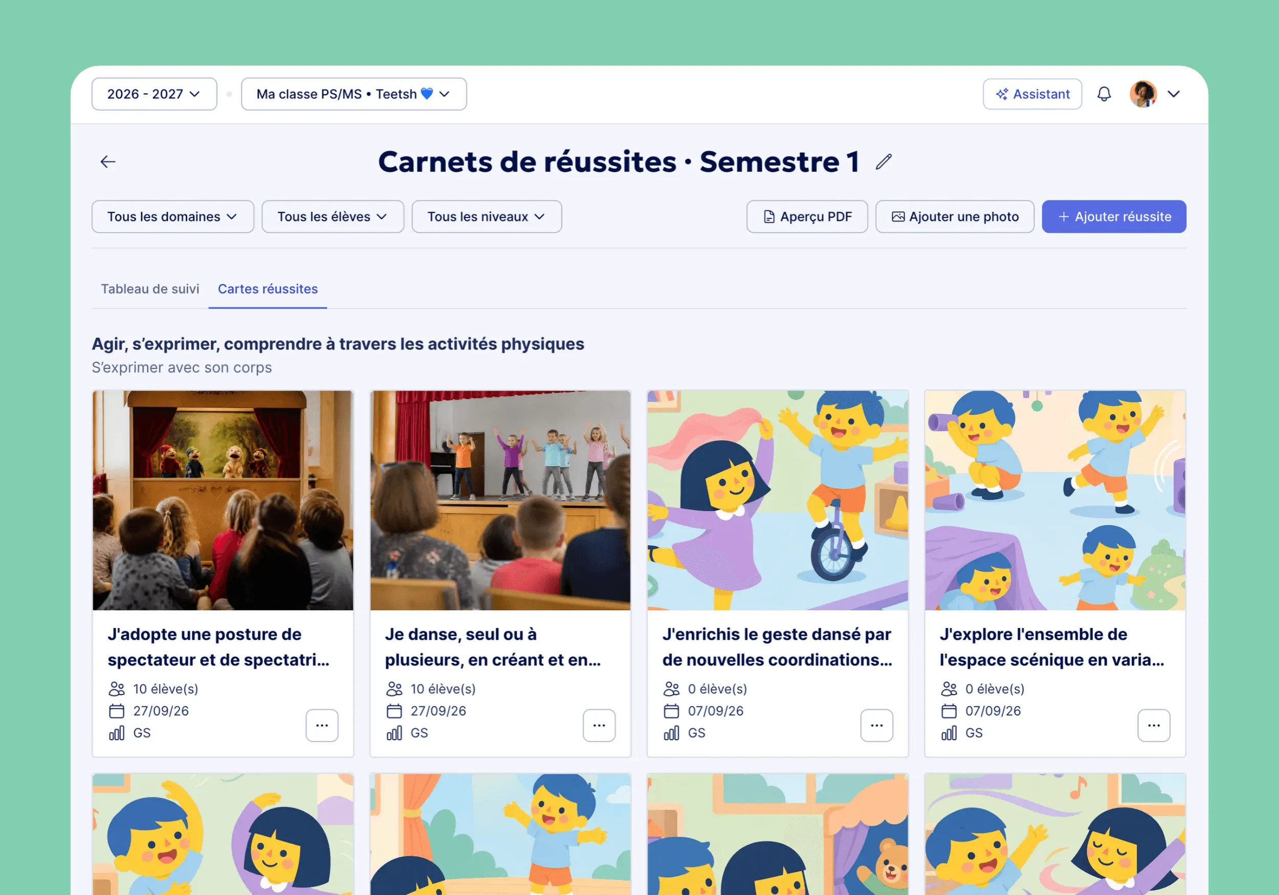 Aperçu Carnets de réussites Maternelle Cycle 1 Teetsh