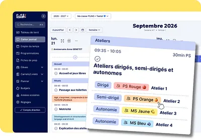 Aperçu Cahier journal Maternelle Ateliers Teetsh