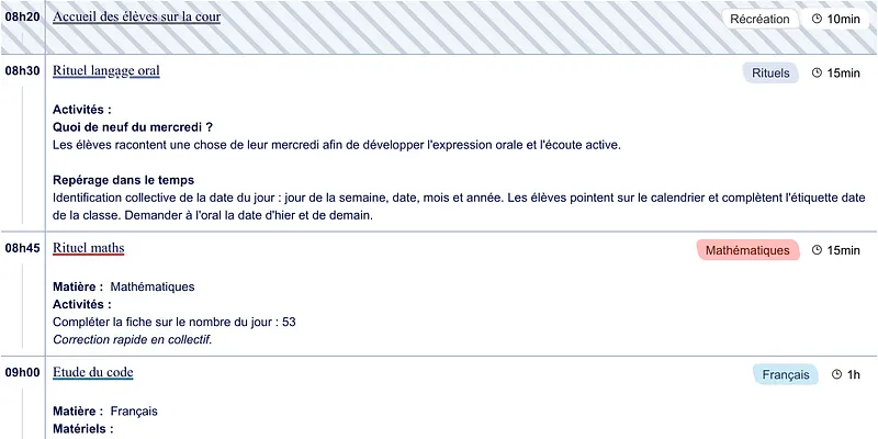 Exemple de cahier journal CE1 - aperçu