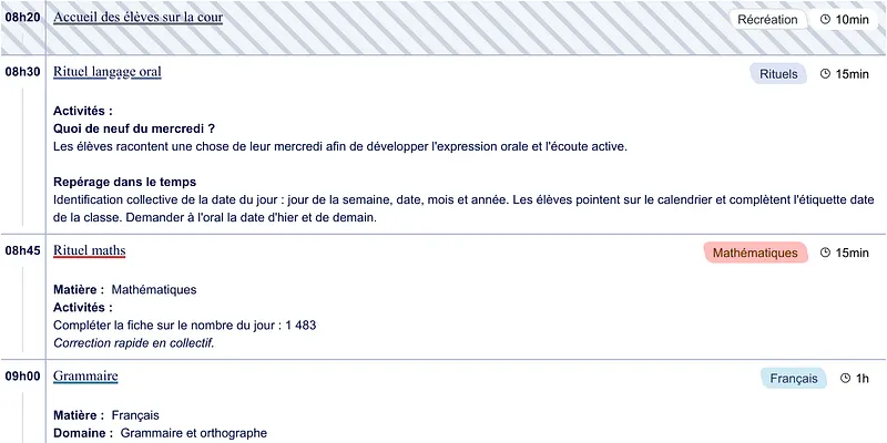 Exemple de cahier journal CE2 - aperçu