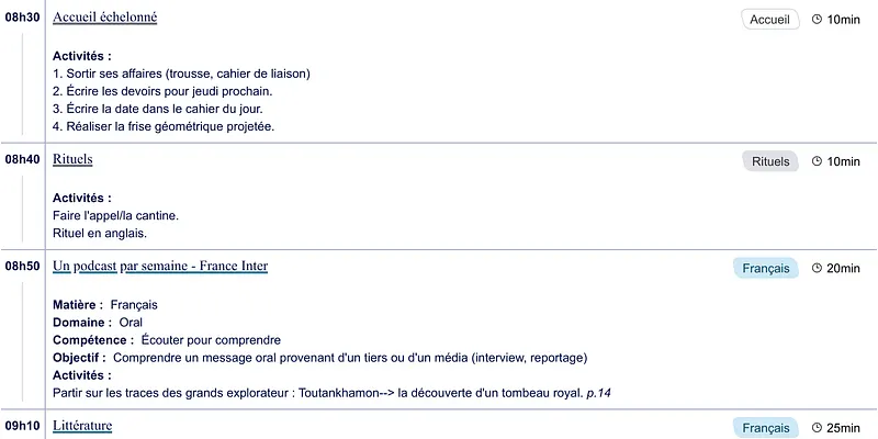 Exemple de cahier journal CM1 - aperçu