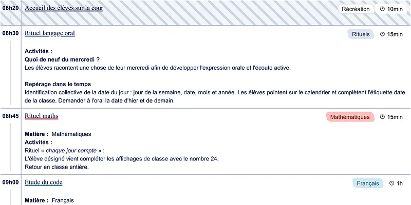 Exemple de cahier journal CP - aperçu