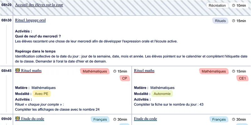 Exemple de cahier journal CP-CE1 - aperçu