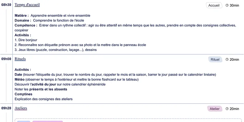 Exemple de cahier journal PS - aperçu