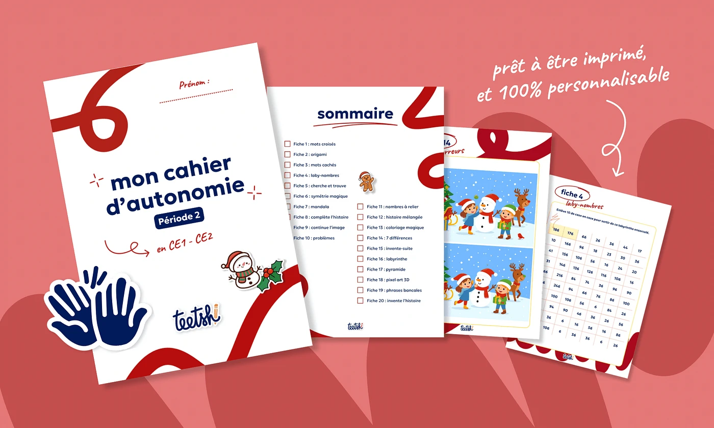 Aperçu Cahier d'autonomie Teetsh CE1 CE2 Période 2