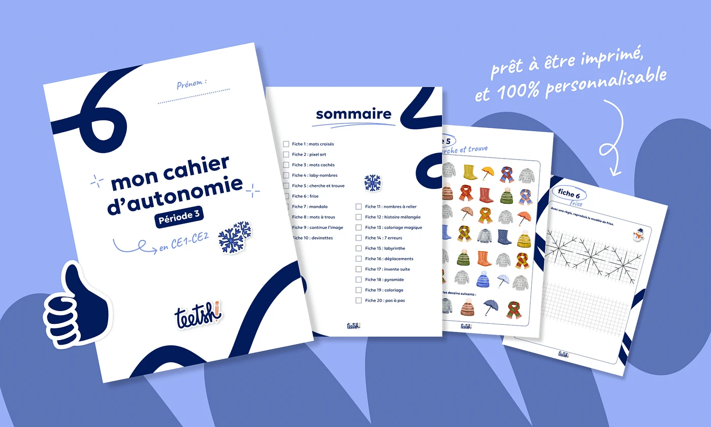 Aperçu Cahier d'autonomie Teetsh CE1 CE2 Période 3