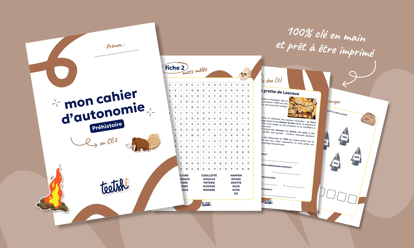 Aperçu cahier autonomie CE2 · Préhistoire