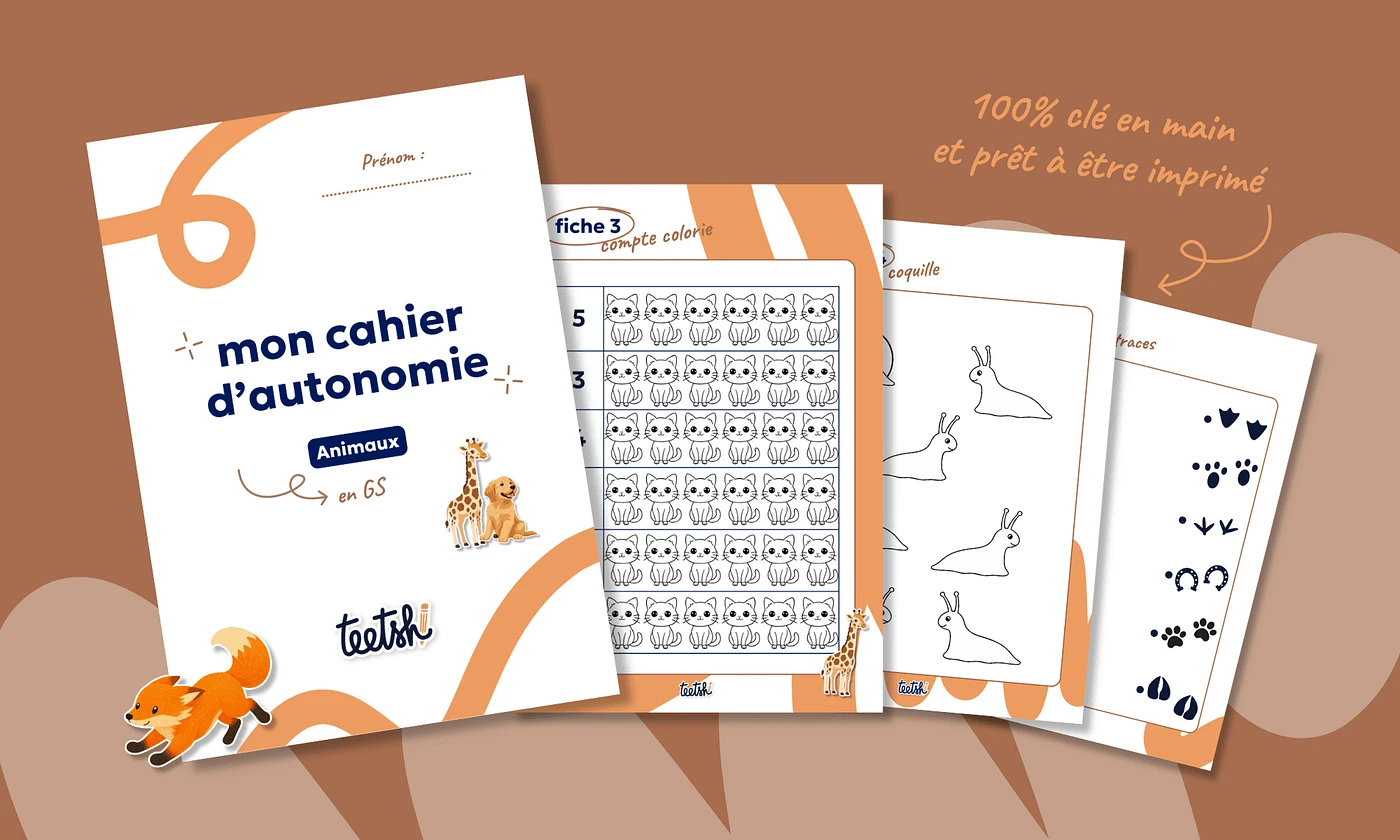 Cahier d'autonomie GS • Les animaux 🦒