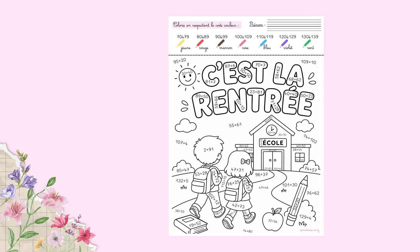 Aperçu Coloriage codés rentrée Maitresse Romy Vignette 5