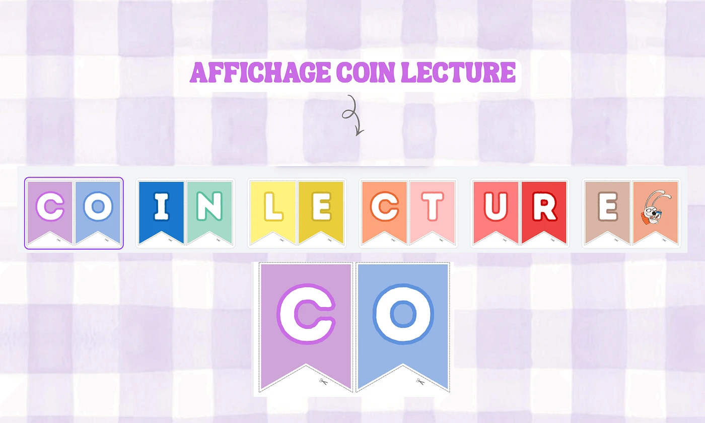 Aperçu fanion coin lecture Maitresse Alizé