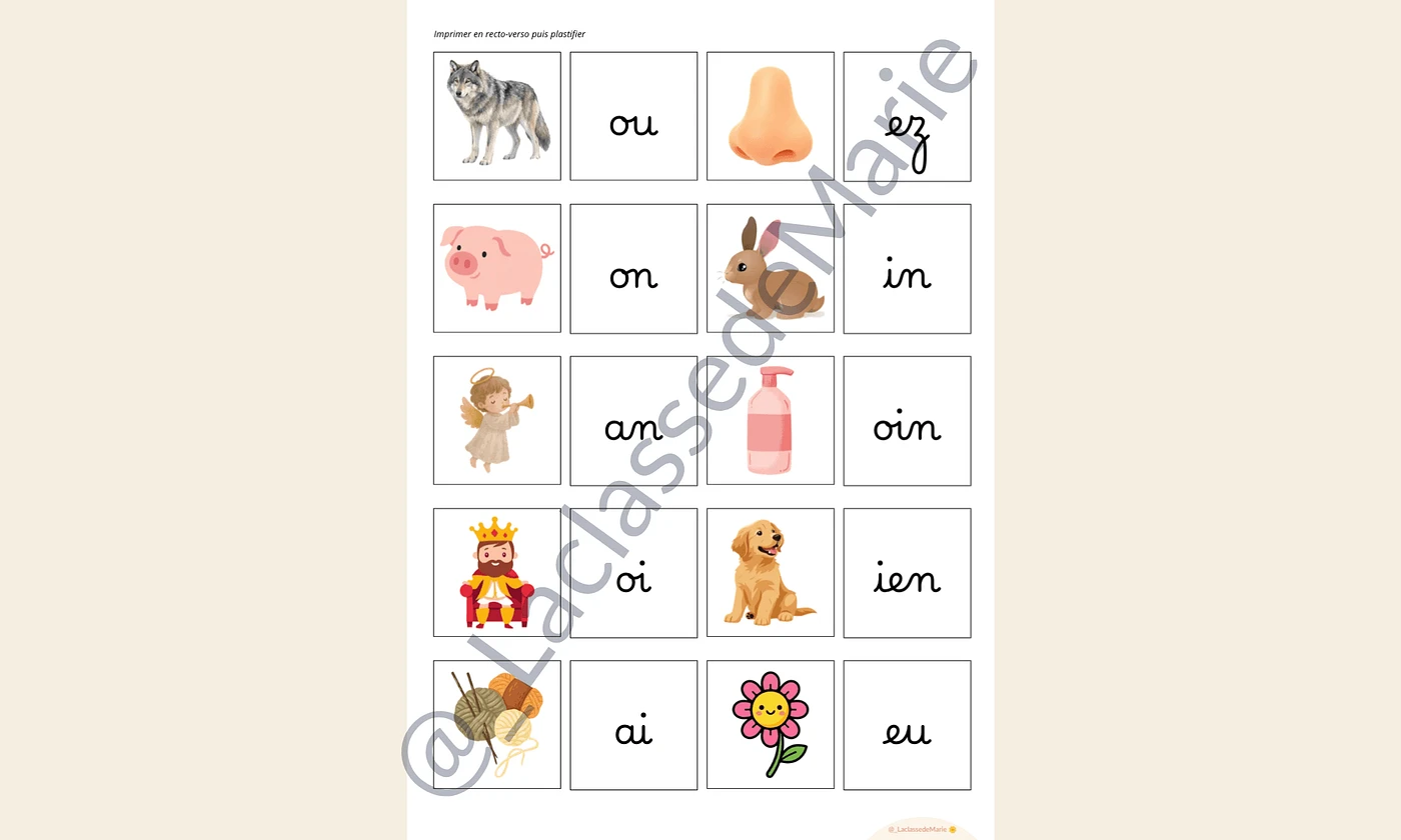 Aperçu Jeu autocorrectif CP La classe de Marie Vignette 2