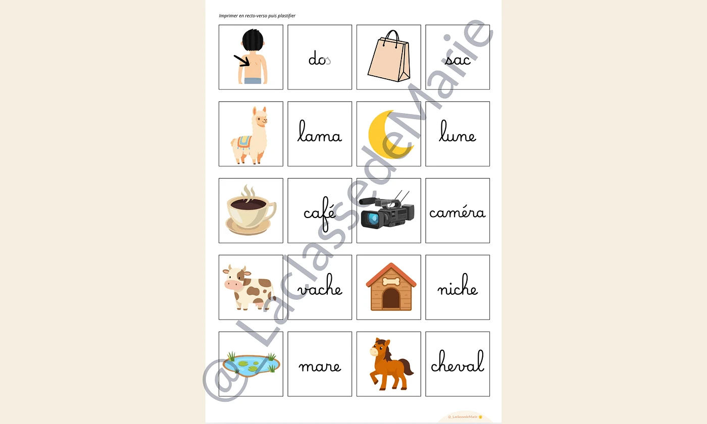 Aperçu Jeu autocorrectif CP La classe de Marie Vignette 3