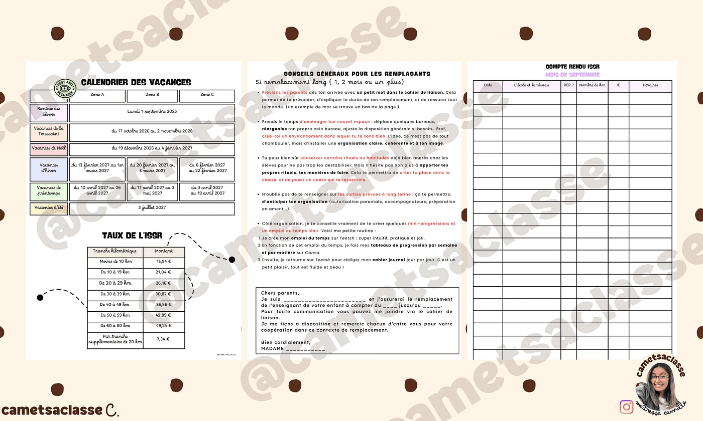 Journal maitresse remplaçante 2026-2027 Cam et sa classe Vignette 2