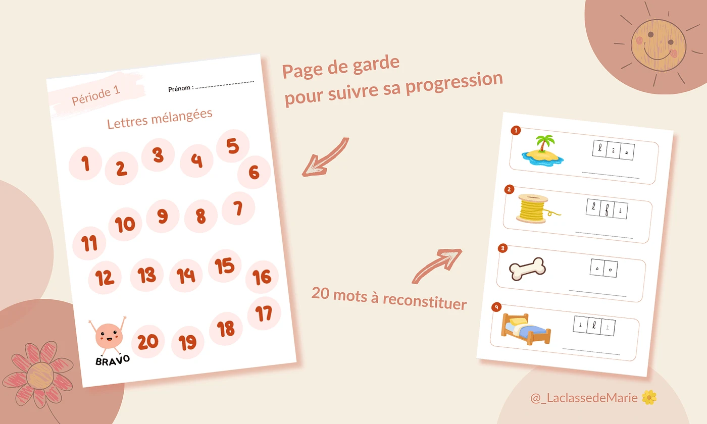 Aperçu livret d'autonomie lettres mélangées La classe de Marie Vignette1