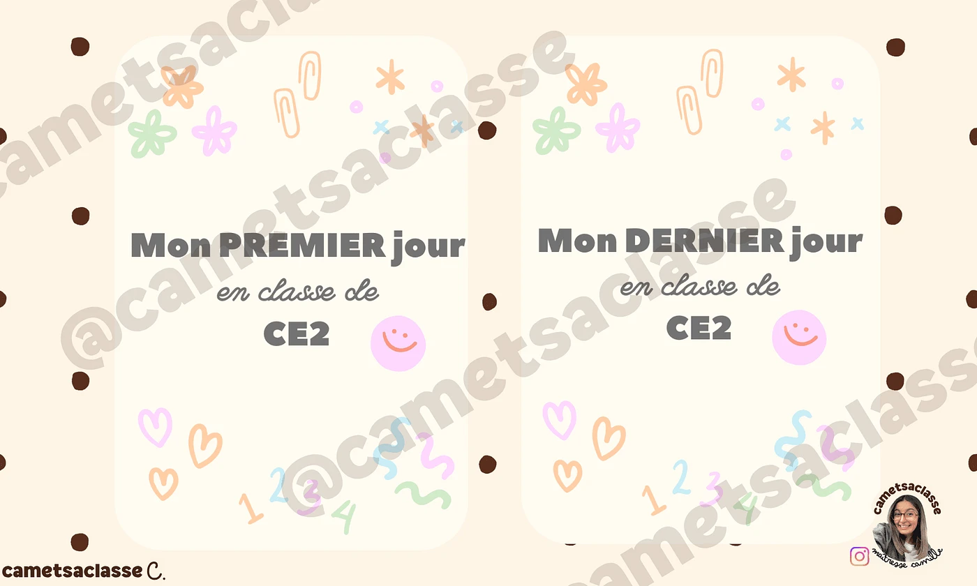 Pancarte premier dernier jour Cam et sa classe Vignette 2