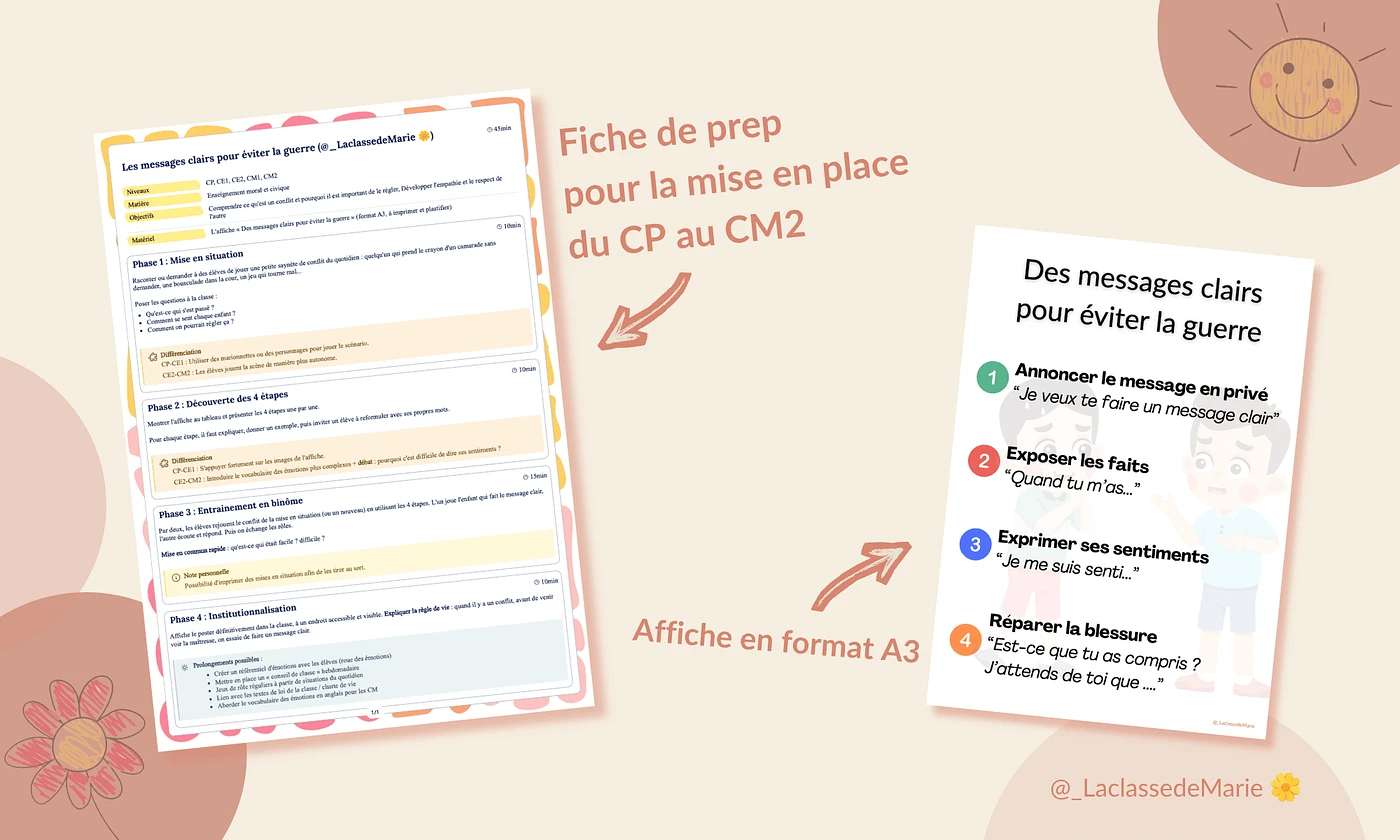 Aperçu Memo grammaire La Classe de Marie Visuel 1