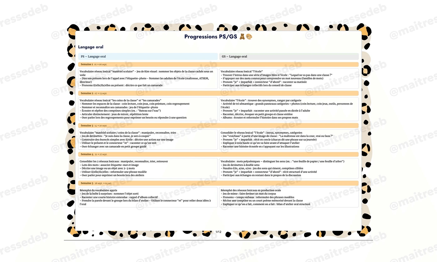 Progression PS MS P1 Maitresse Deb vignette 2