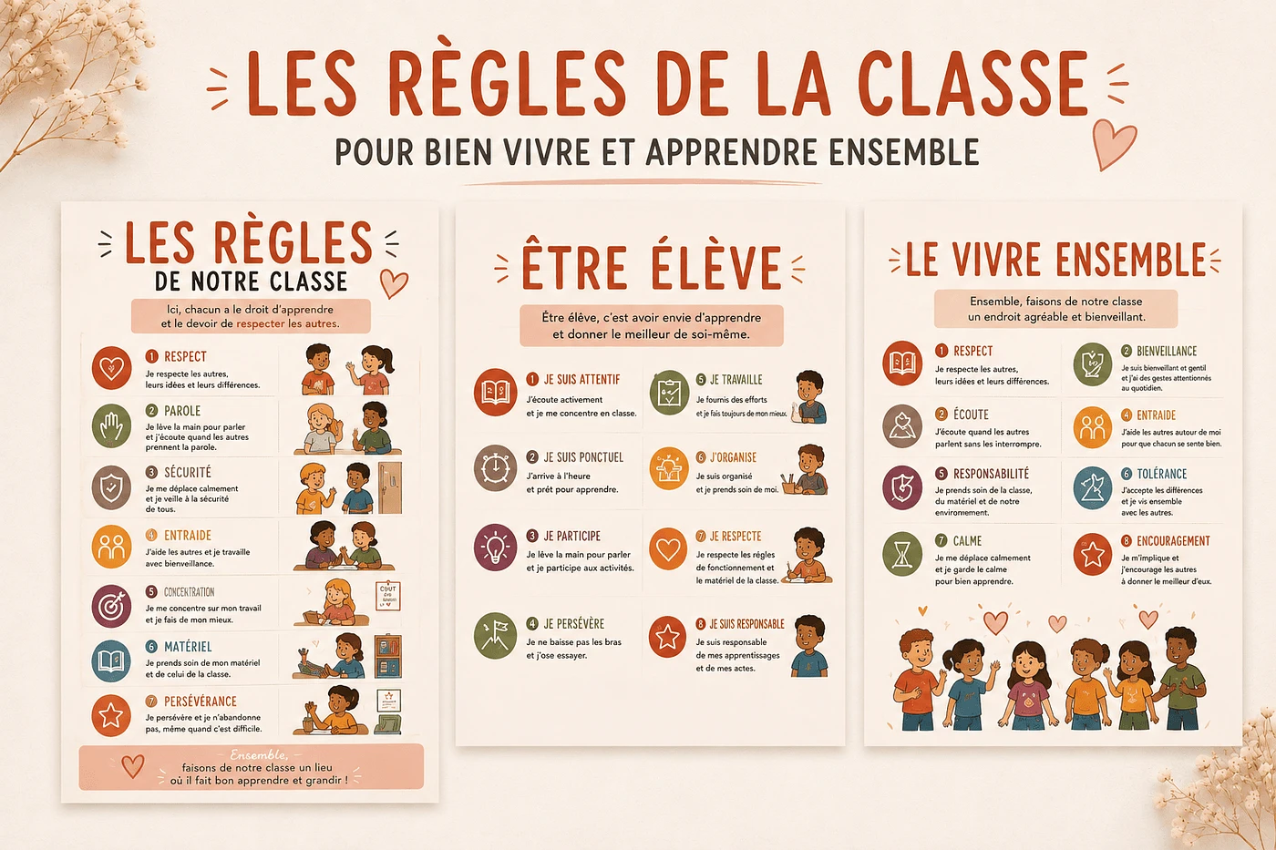 Aperçu Règles de la classe cycles 2 et 3 - Madame Maitresse - Teetsh