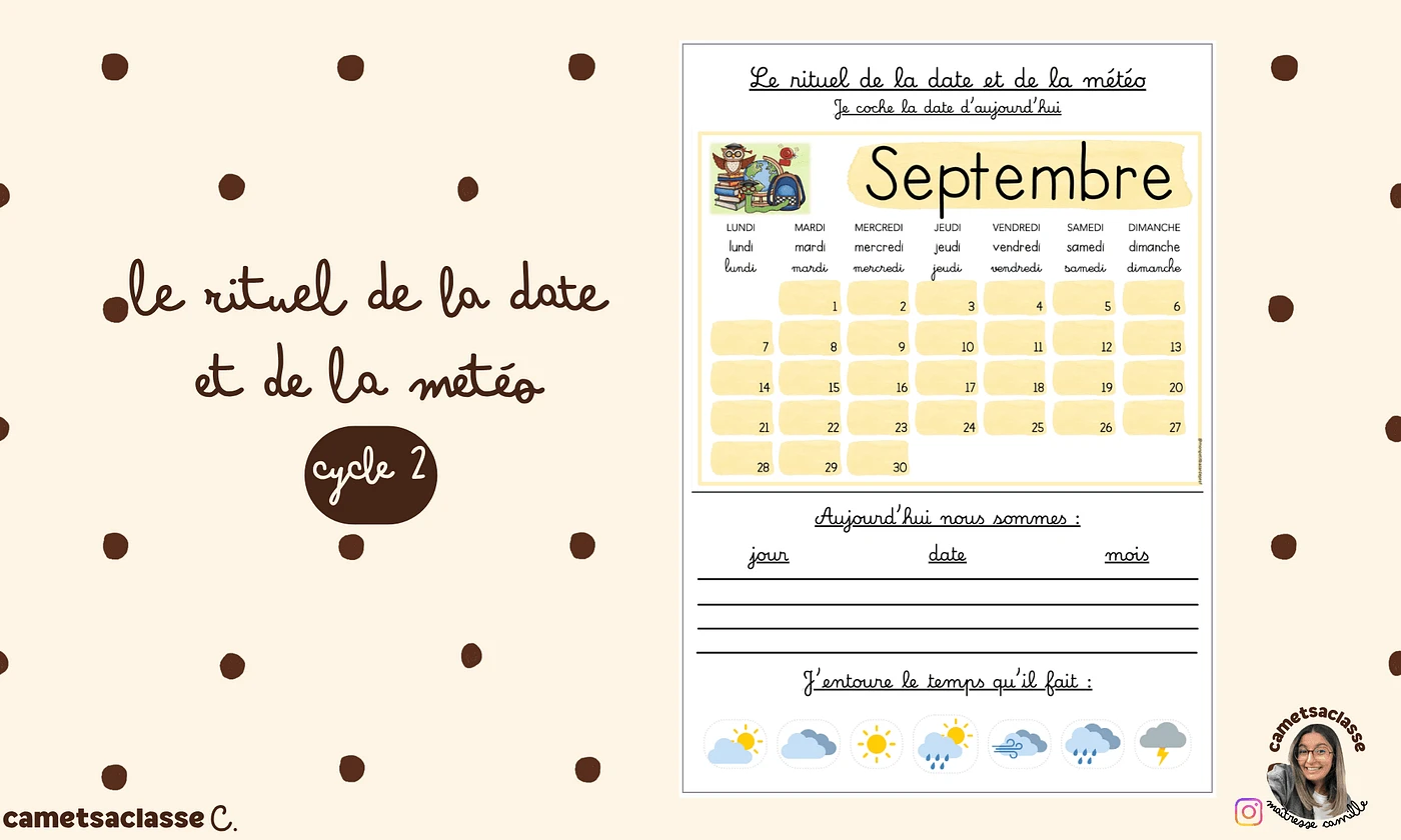 Rituel de la date et de la météo · Cametsaclasse - aperçu