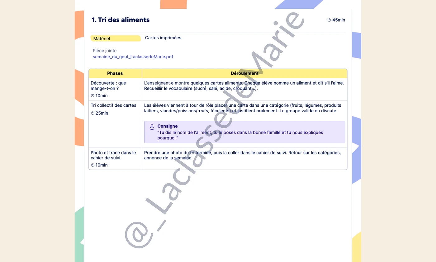 Aperçu semaine du gout La classe de Marie Vignette2