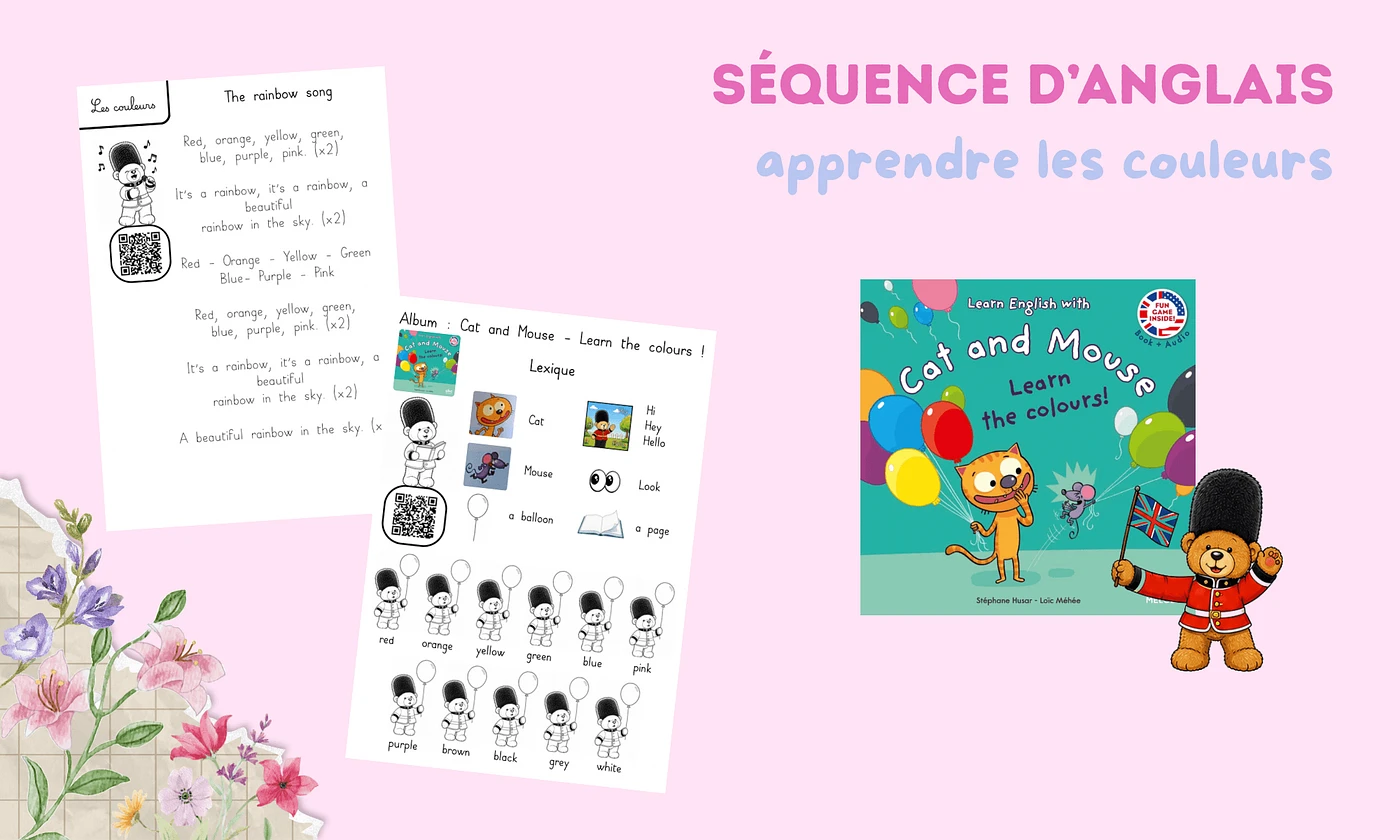Les couleurs en anglais : séquence avec album, chanson et flashcards · GS et cycle 2