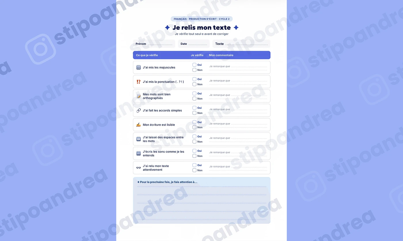 Kit de grilles d'autoévaluation • Cycle 2 & 3 🎯