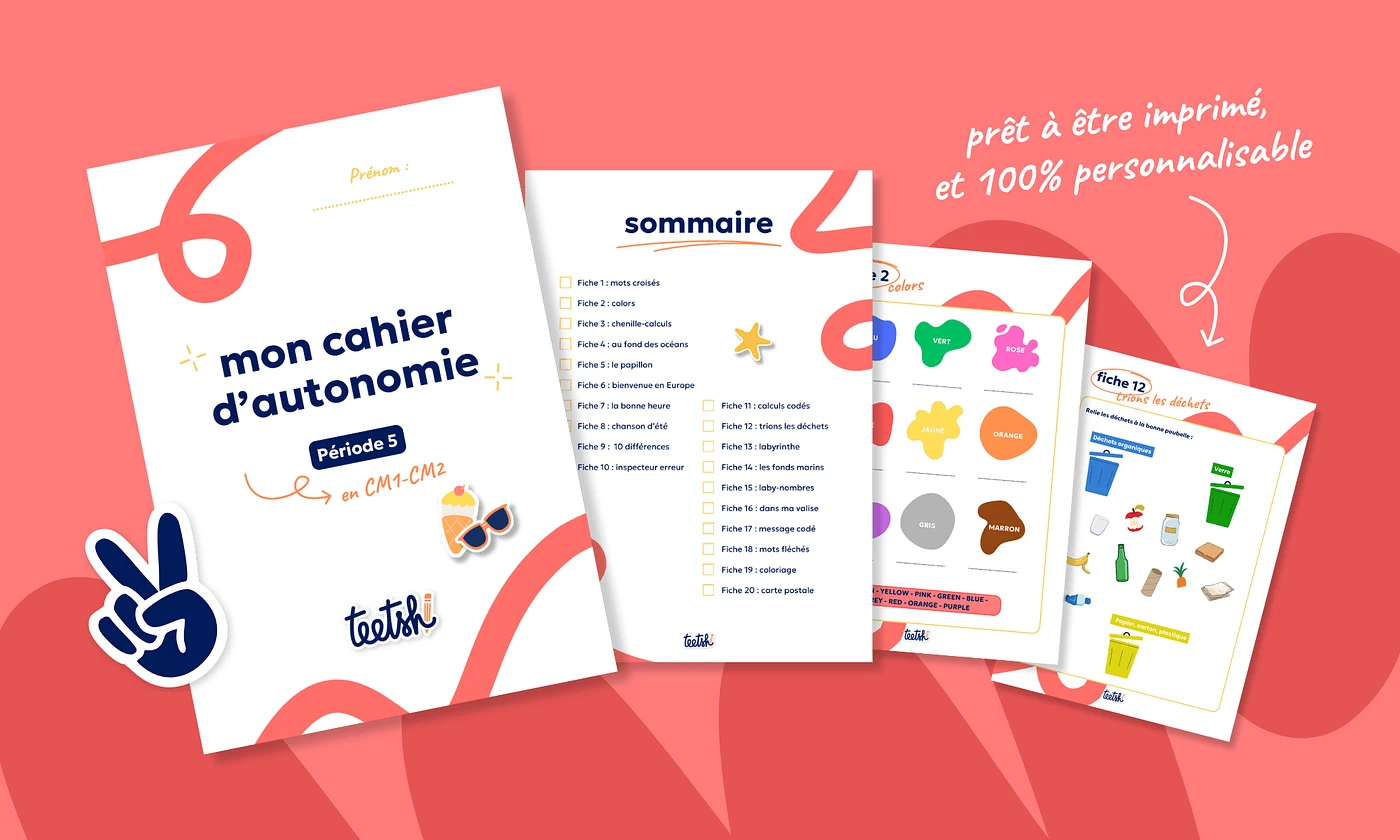 Aperçu Cahier d'autonomie Teetsh CM1 CM2 Période 5