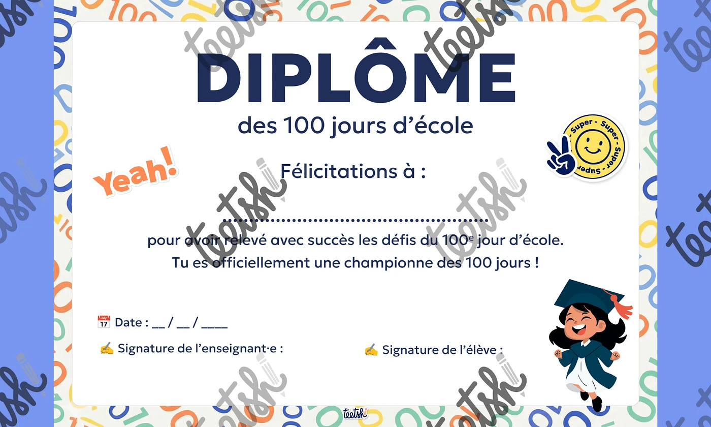 Aperçu 100 jours d'école CP Teetsh - Visuel 4