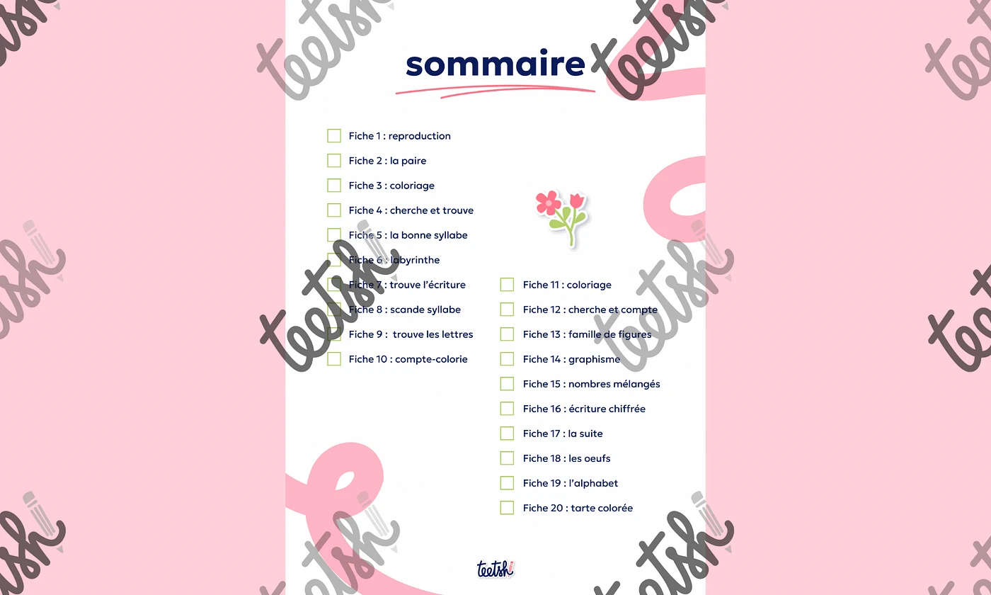 Aperçu Cahier d'autonomie Teetsh GS Période 4