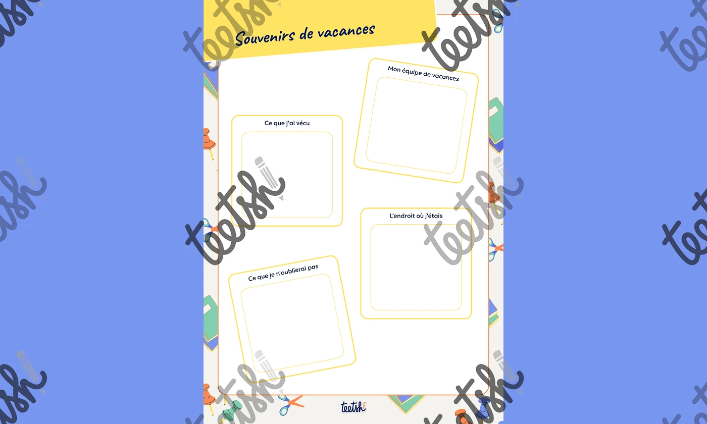 Aperçu Activités de rentrée Cycles 2 et 3 - Teetsh - Souvenirs des vacances