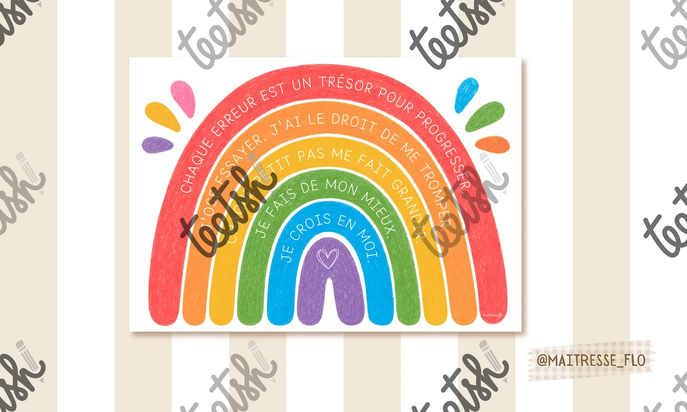 Aperçu arc-en-ciel confiance crayons Maitresse Flo Visuel 1