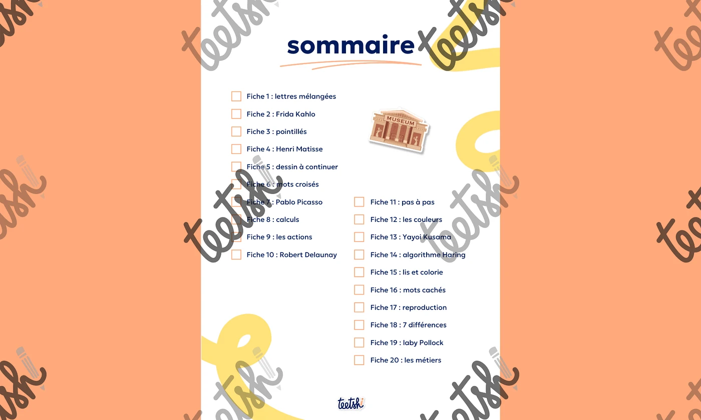 Aperçu Sommaire Cahier autonomie CP · Arts