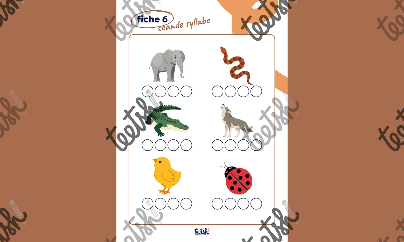 Cahier d'autonomie GS • Les animaux 🦒
