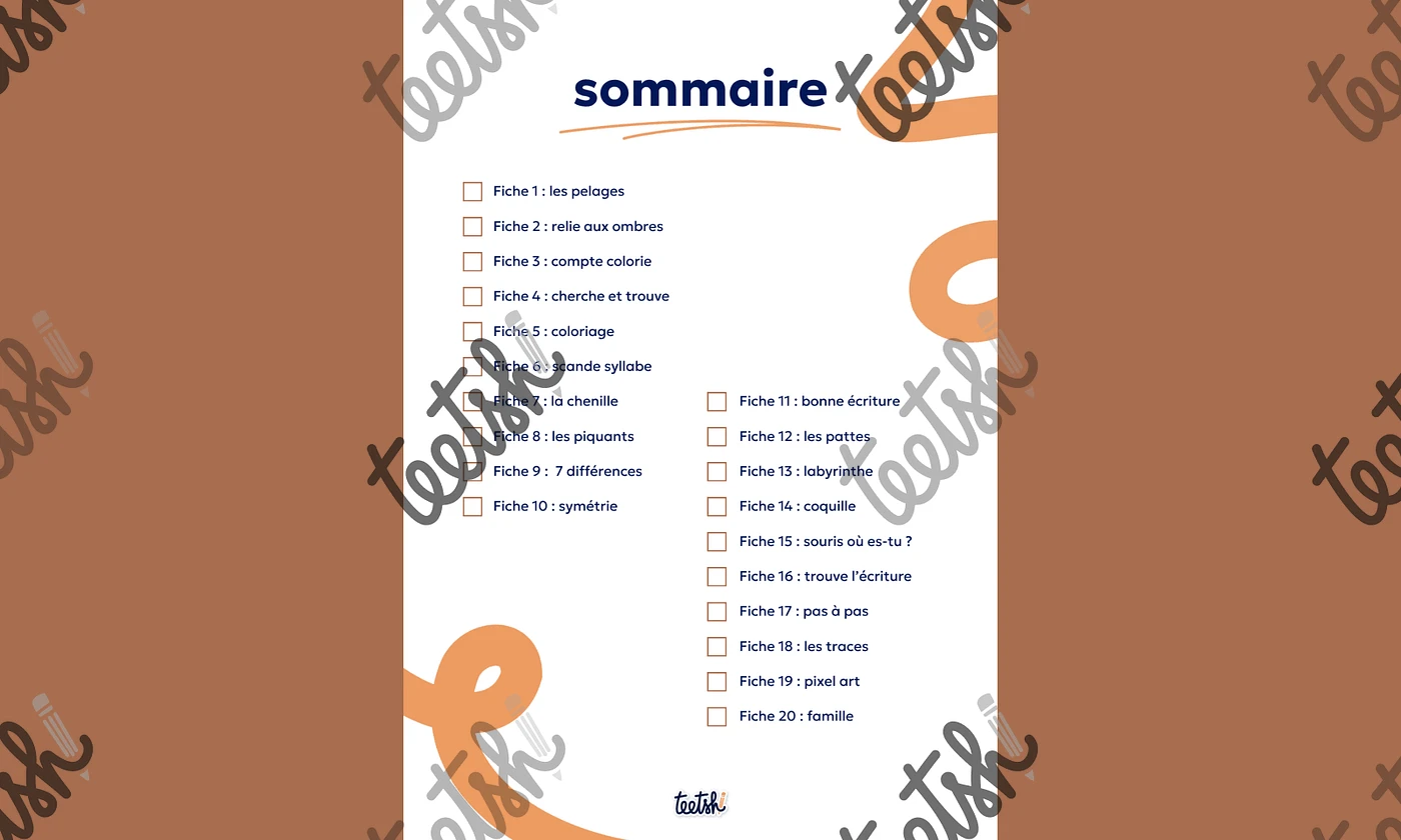 Cahier d'autonomie GS • Les animaux 🦒