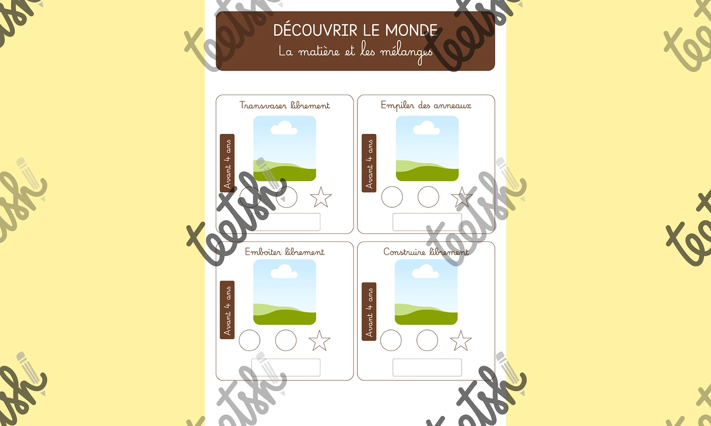Cahier suivi des apprentissages PS moncahierdemaitresse