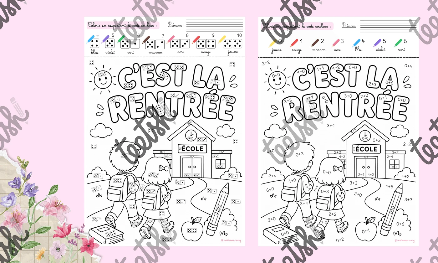 Aperçu Coloriage codés rentrée Maitresse Romy Vignette 3