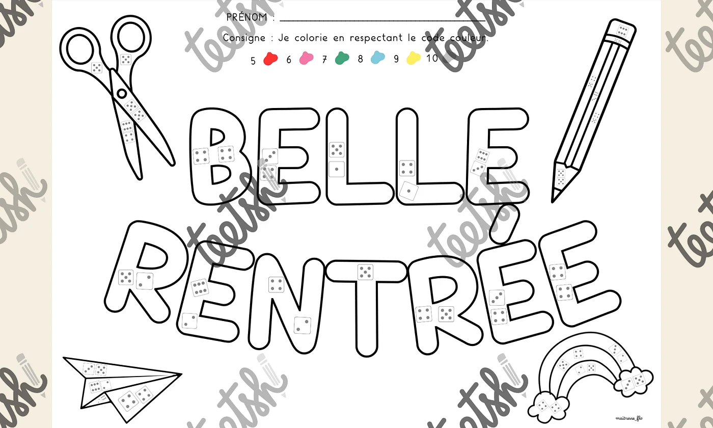 Aperçu coloriage numeration crayons Maitresse Flo Visuel 3
