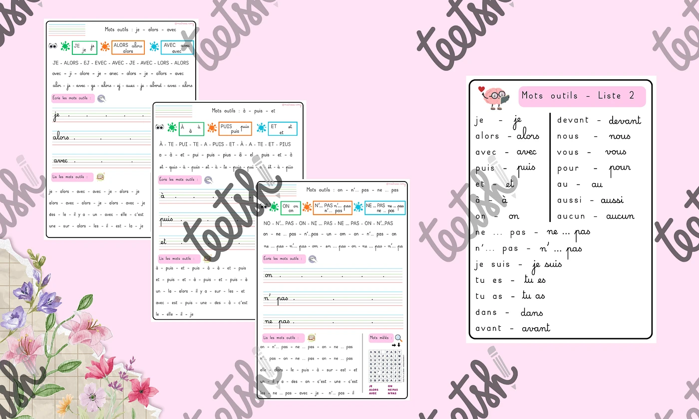 Aperçu 2 Mots outils Exercices MaitresseRomy