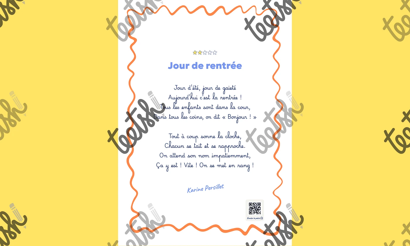 Aperçu Recueil de poésies Rentrée - Teetsh Cycle 2 Cycle 3 - Visuel 2