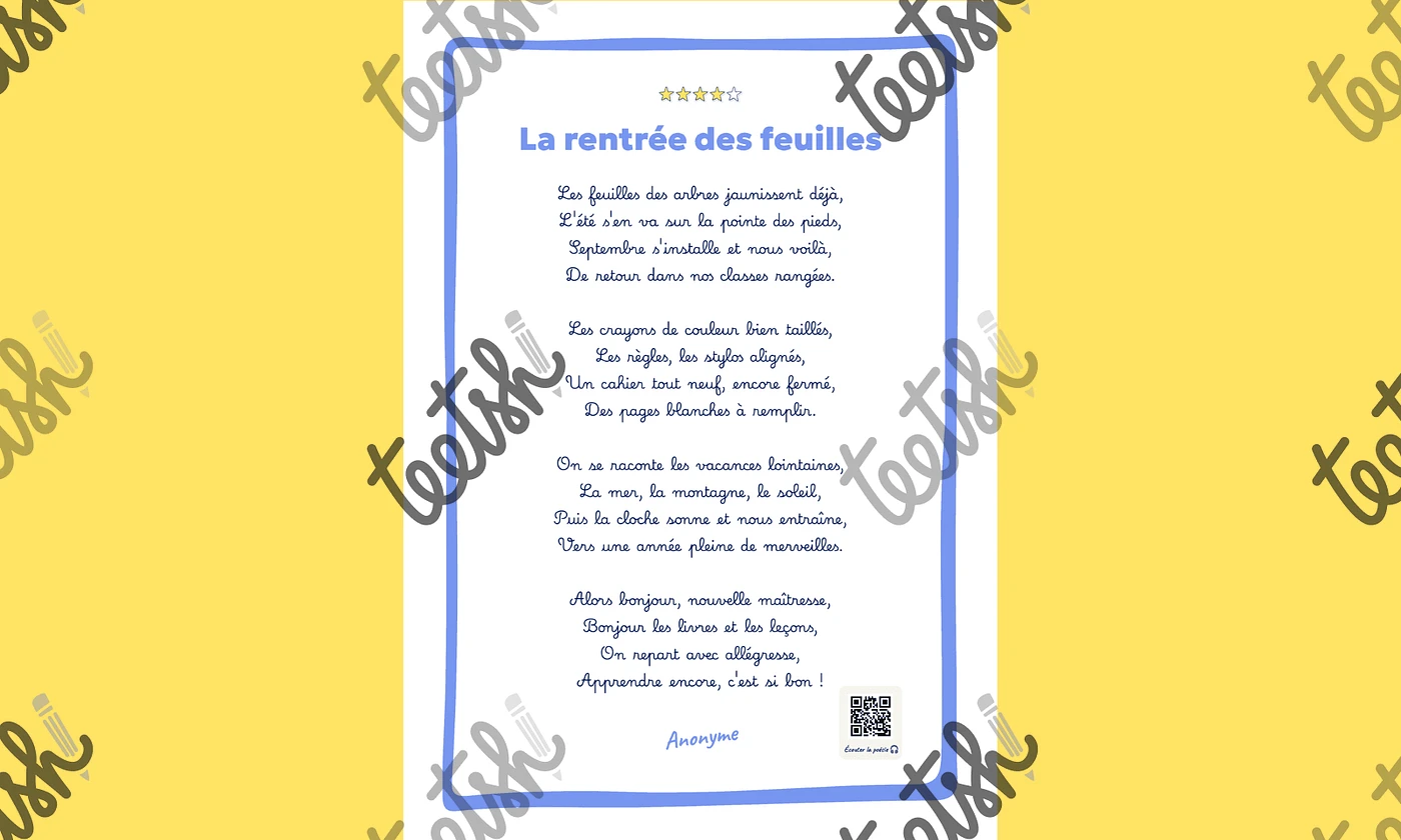 Aperçu Recueil de poésies Rentrée - Teetsh Cycle 2 Cycle 3 - visuel 4