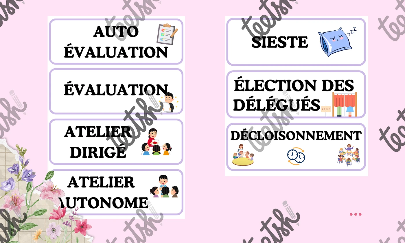 Aperçu étiquettes programmes du jour Maitresse Romy vignette5