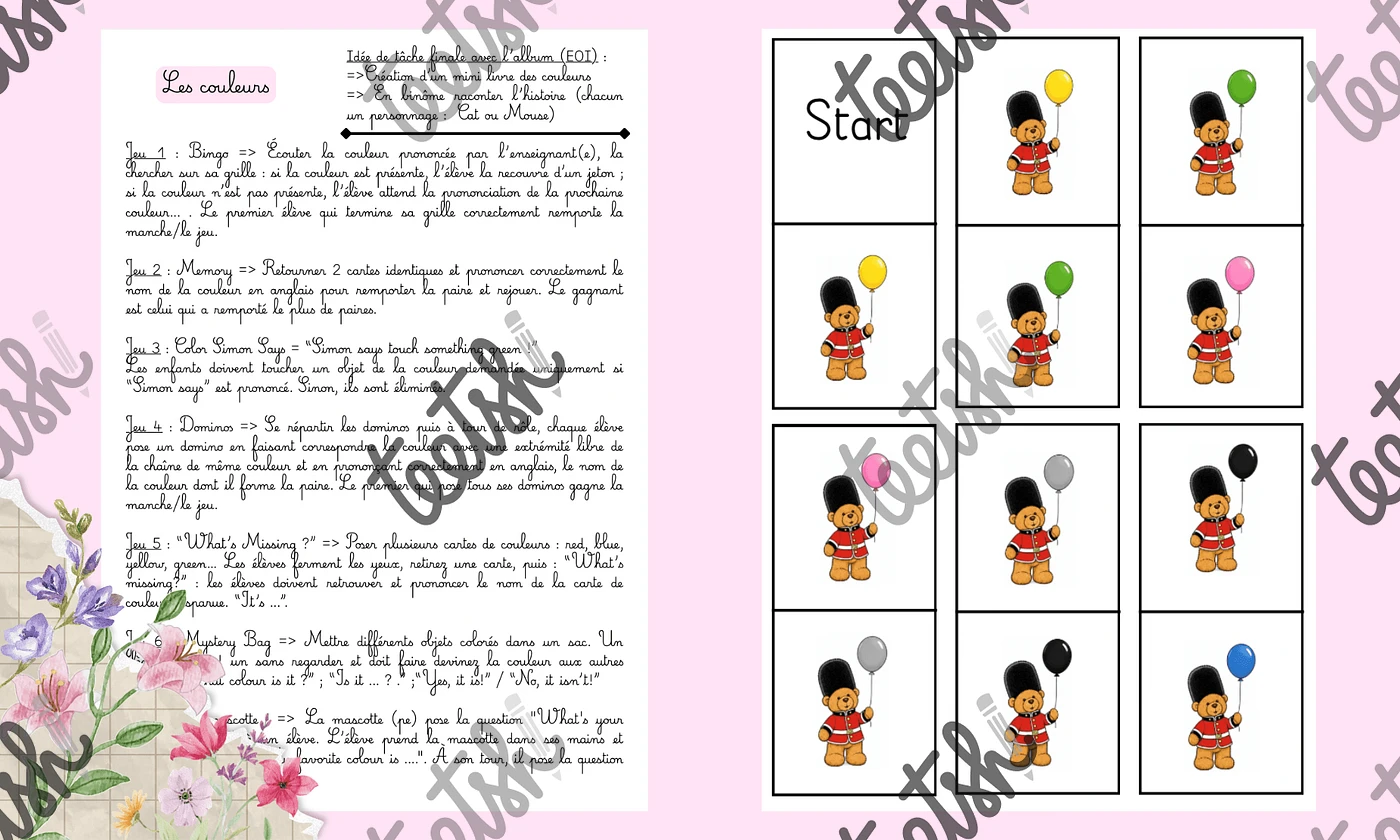 Les couleurs en anglais : séquence avec album, chanson et flashcards · GS et cycle 2
