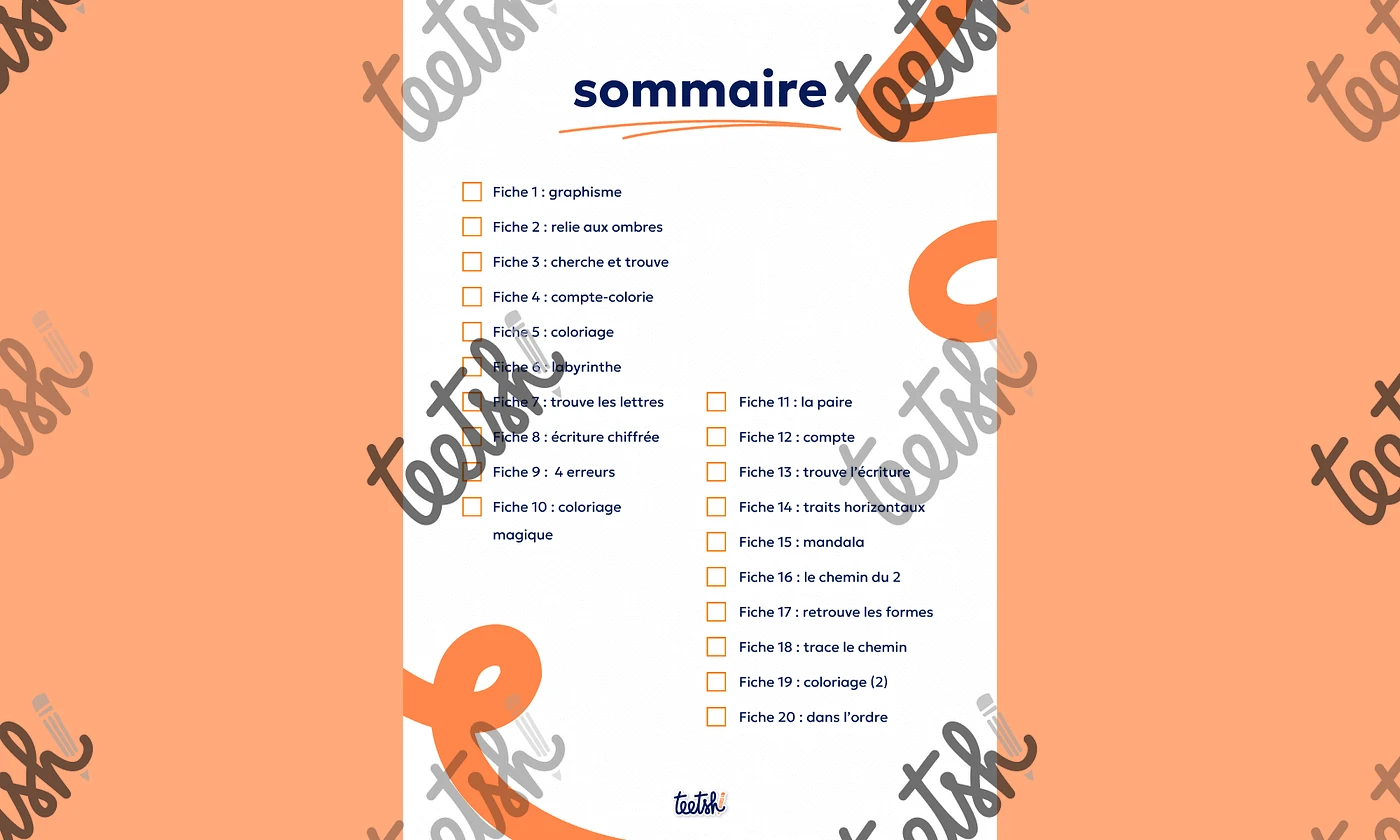 Aperçu Cahier d'autonomie Teetsh GS Période 1