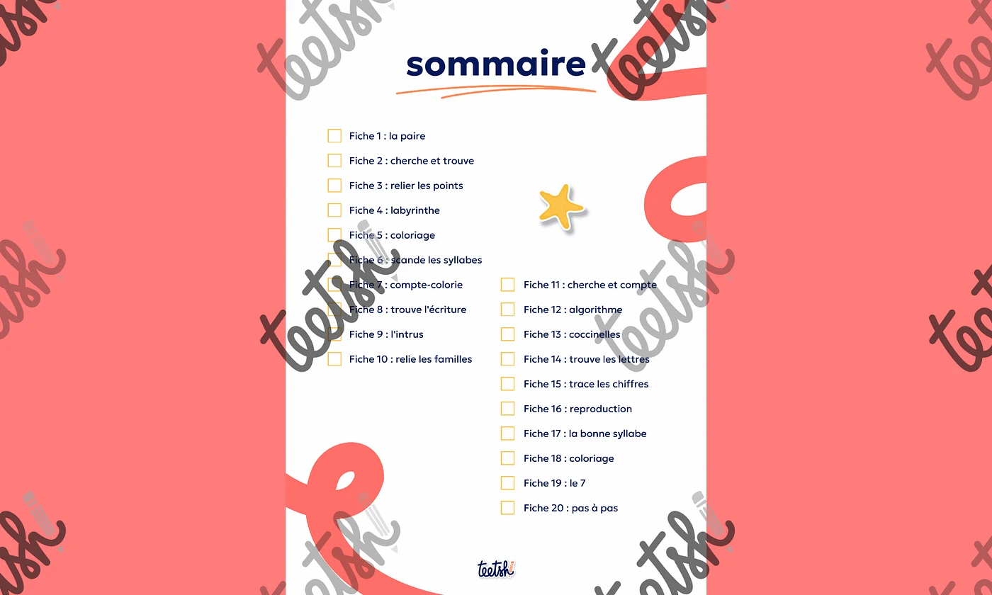 Aperçu Cahier d'autonomie Teetsh GS Période 5