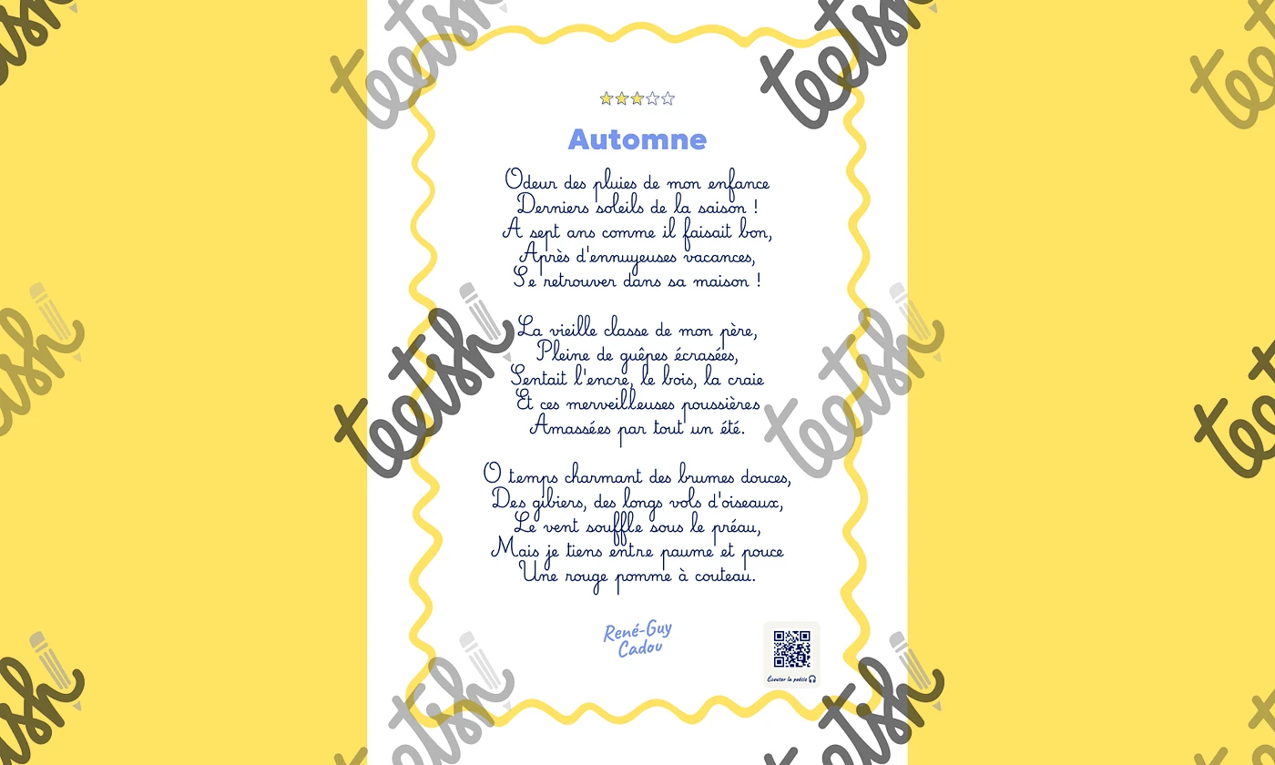Recueil de poésies « Automne » • Cycle 2 et 3 🍂